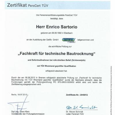 Sartorio Zertifikat